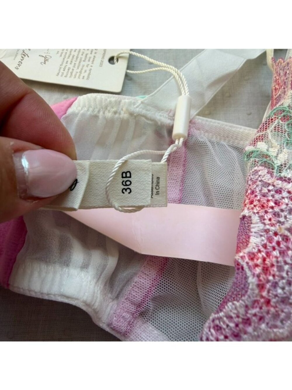 For Love and Lemons Festival Rose Teddy White Pink Embroidered Bodysuit NWT 36B - Picture 6 of 16